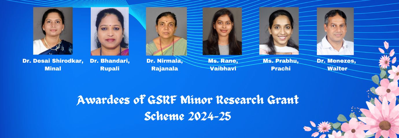 Awardees of GSRF Minor Research Grant Scheme 2024-25