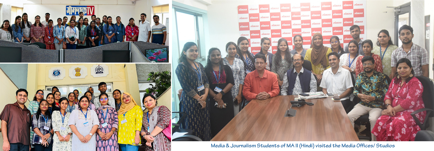 Media & Journalism Students of MA II (Hindi) visited the Media Offices/ Studios