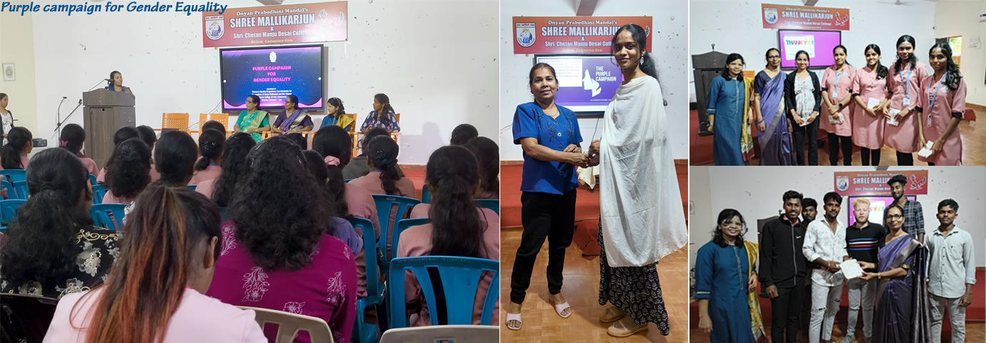 Purple campaign for Gender Equality at Shree Mallikarjun College - WS,DDKSSSBS